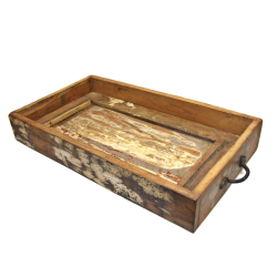 Taca Skrzynka z uchwytami ze starego drewna L 52x29cm